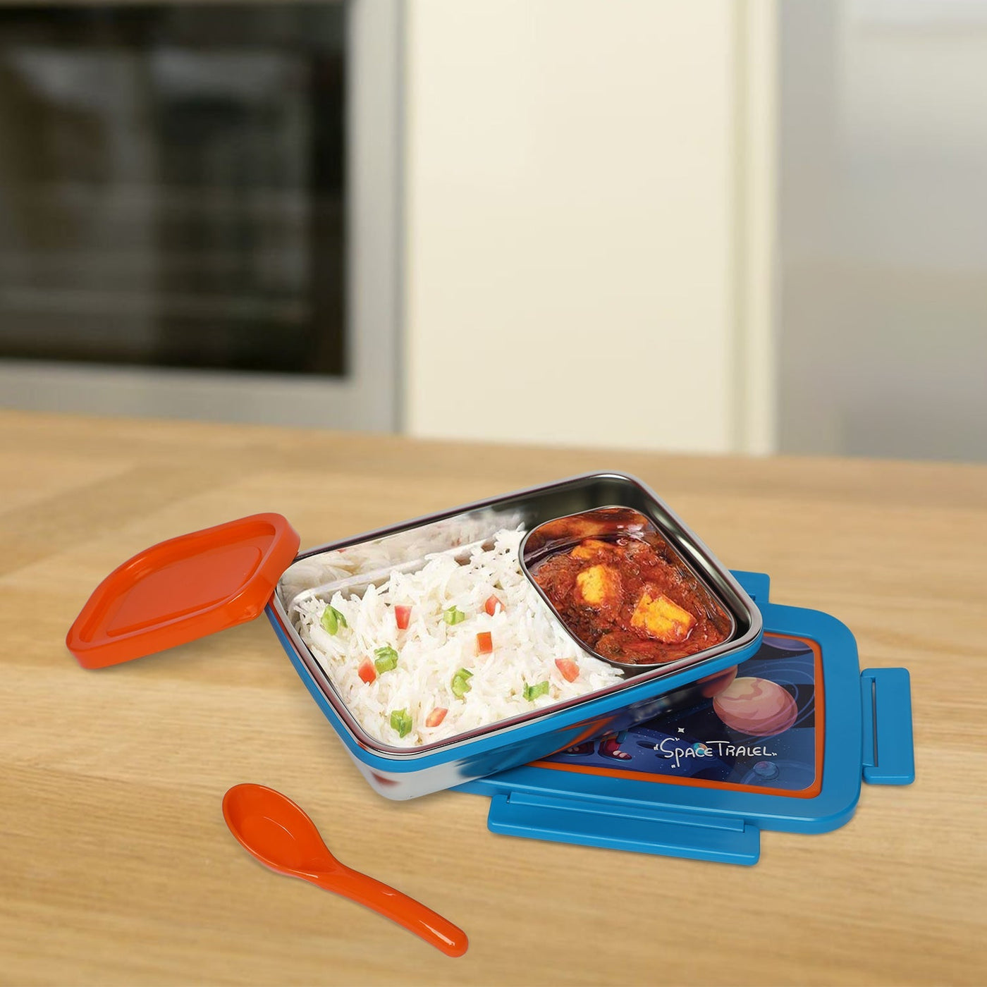 Space Stainless steel 2 compartment lunch boxes : durable and stylish
