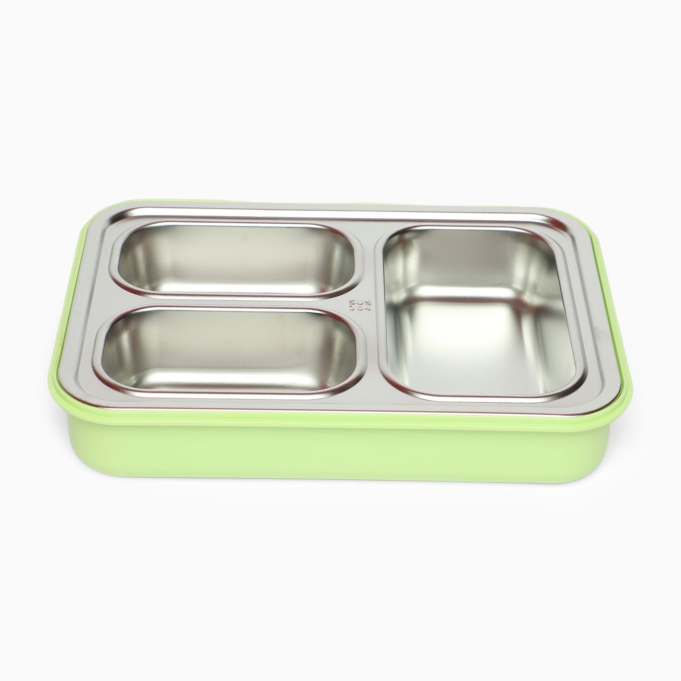 Stainless Steel 3-Compartment 1.2 L Lunch Boxes: Durable and Eco-Friendly (green)
