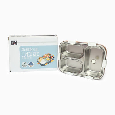 Triple Grid Insulated Steel Lunch Box - 750 ML (Peach)