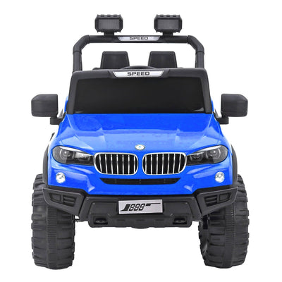 Baby Moo Ford 4X4 Battery Operated Electric Ride On Jeep Rechargeable 12V Battery With Remote Control LED Lights, Music & USB Port - Blue