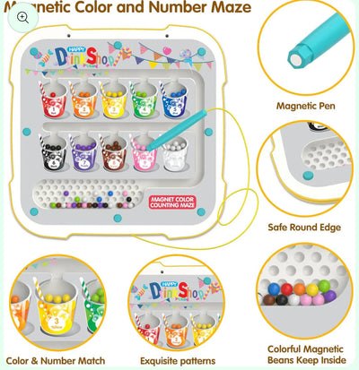 2-in-1 Magnetic Dot Drawing Board & Maze for Kids