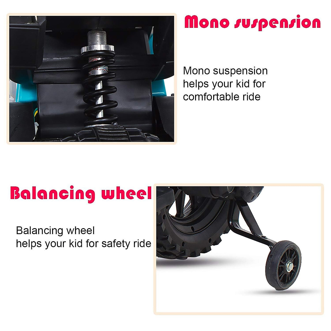 Baby Moo Electric Ride-on Bike for Kids | Battery-Powered Toy with LED Lights, Music, and USB Port | Battery Operated Bike - Red
