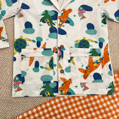 Bhaakur Organic Cotton Turtles Night Suit