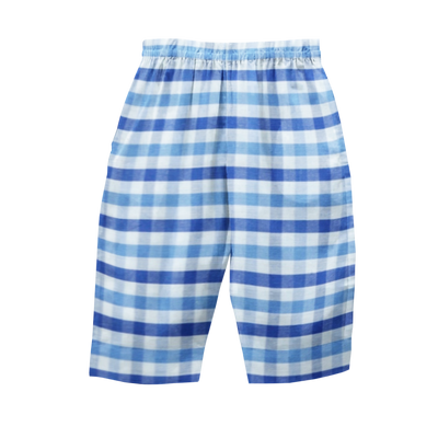 The Baby Atelier Short Sleeves Pajama Set - Shaded Blue Checks