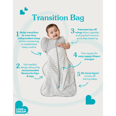 Love to Dream Swaddle Up™ Transition Bag - 1.0T - Stretch Cotton Stripe