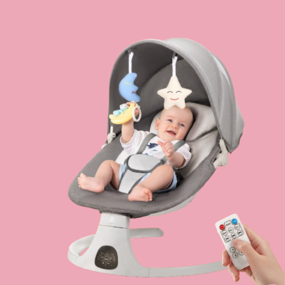 Baby Swing for Infants, Bluetooth Infant Swing with Music Speaker, Bluetooth Touch Screen/Remote Control Timing Function with 5 Speeds, 3 Seat Positions,10 Music, 5 Point Harness Belt