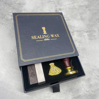 Vintage DIY Wax Seal Stamp Set, 6pcs Sealing Wax Stamp Heads with Wooden Handle Sealing Stamp Kit (forest green)